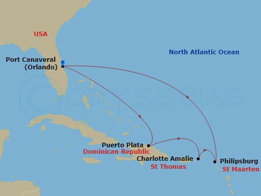 Itinerary map