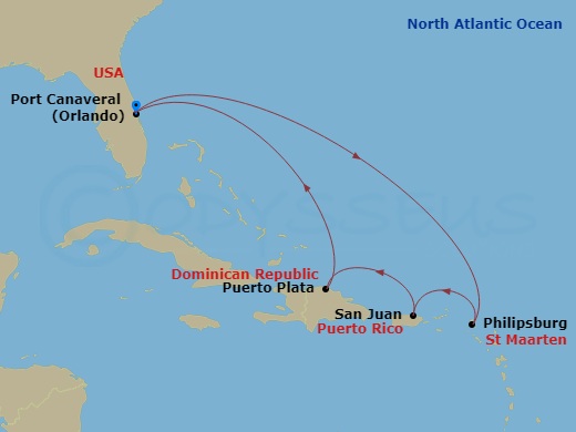 Itinerary map