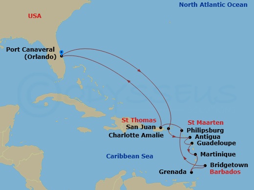 Itinerary map
