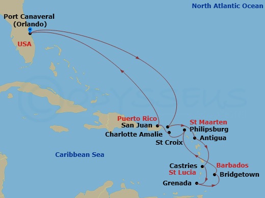 Itinerary map
