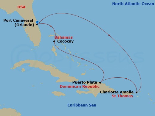 Itinerary map