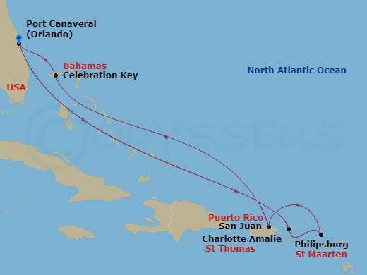 Itinerary map