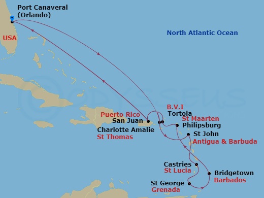 Itinerary map