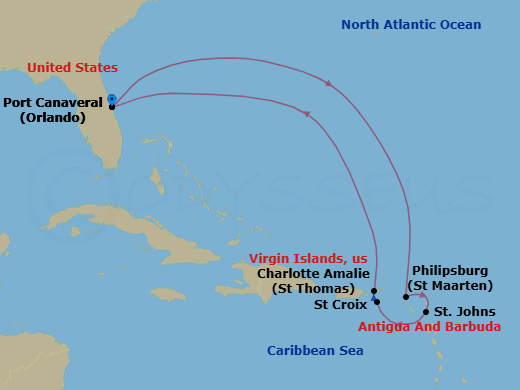 Itinerary map