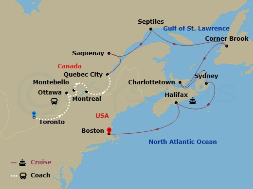 Itinerary map
