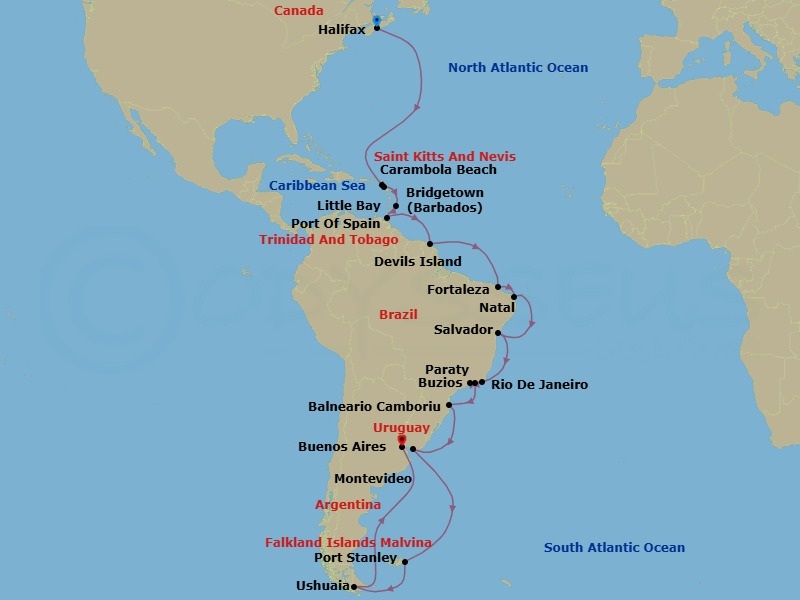 Itinerary map
