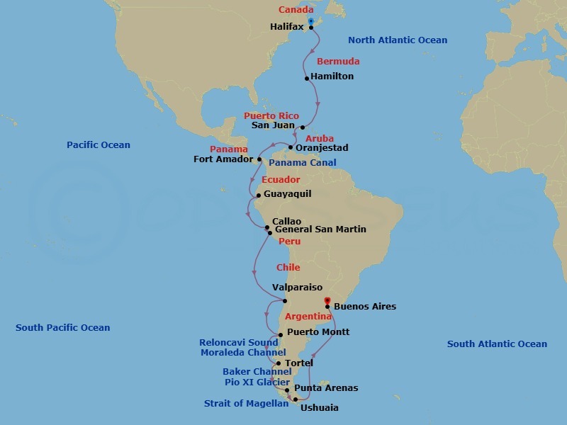 Itinerary map