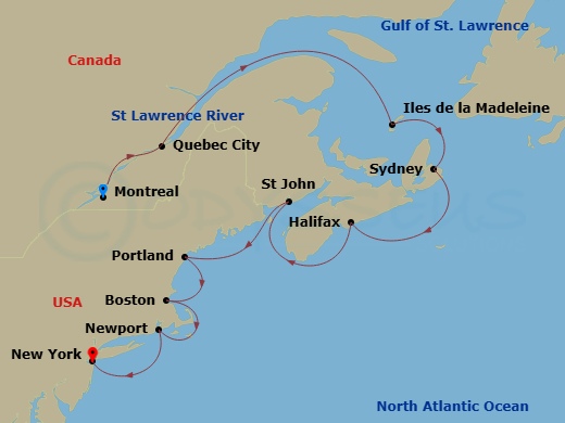 Itinerary map