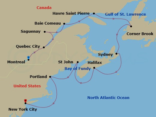 Itinerary map