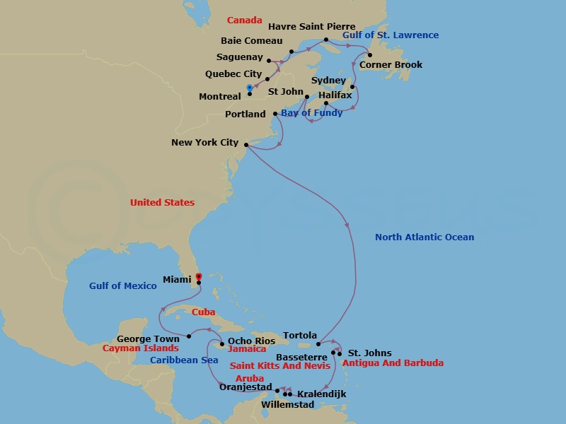 Itinerary map