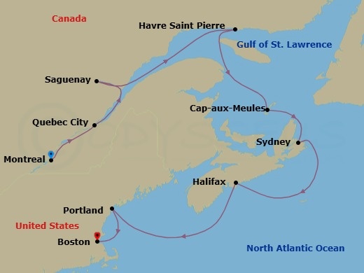 Itinerary map