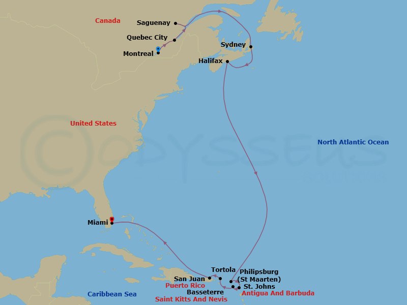 Itinerary map