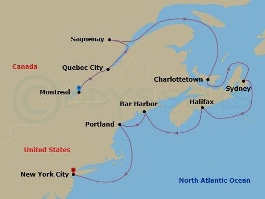 Itinerary map