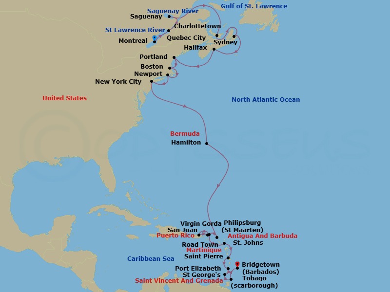 Itinerary map