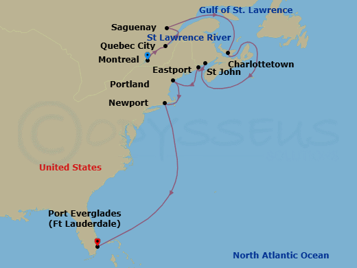 Itinerary map