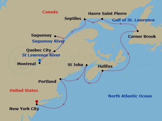 Itinerary map