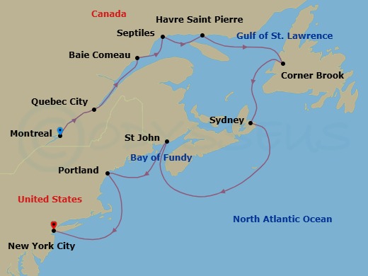 Itinerary map