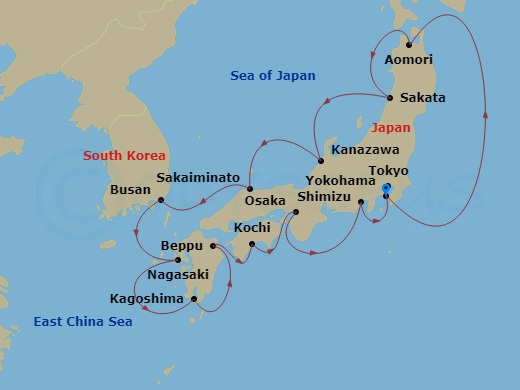 Itinerary map