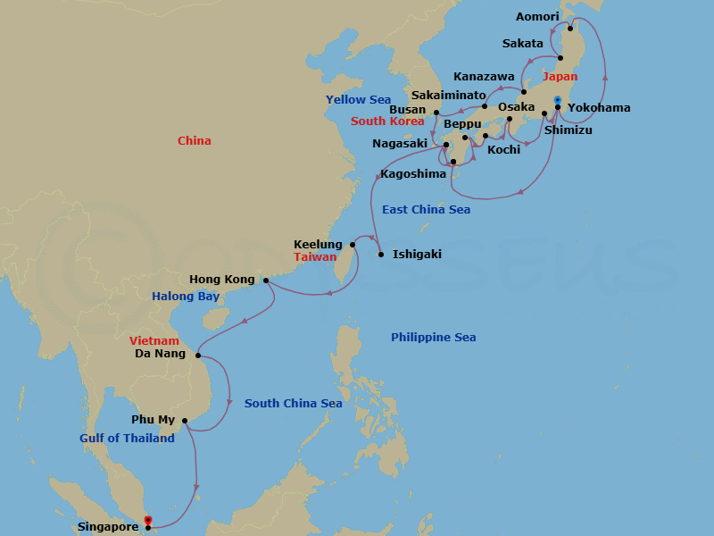 Itinerary map