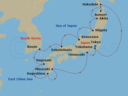 Itinerary map
