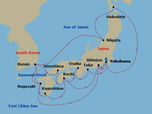Itinerary map