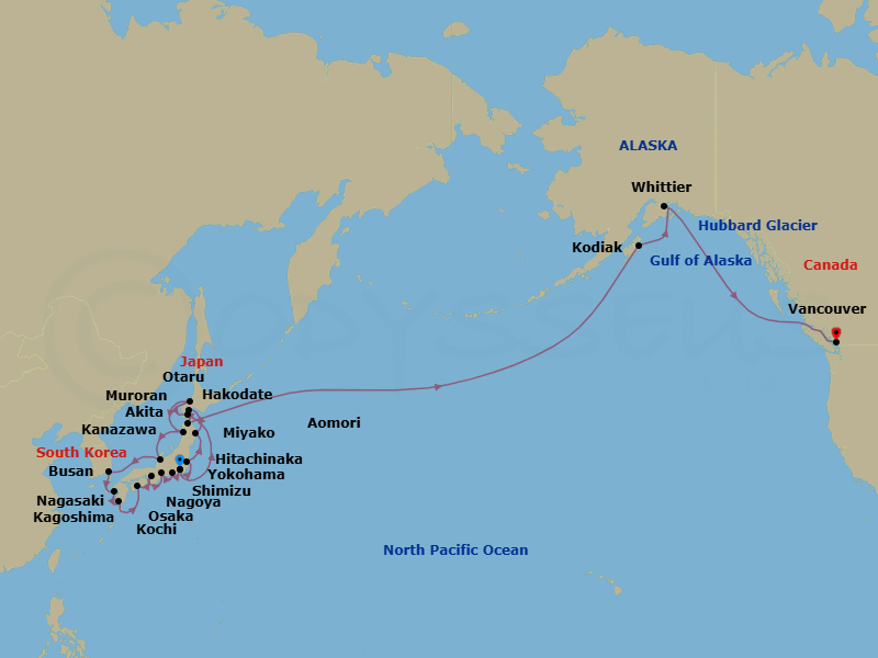 Itinerary map