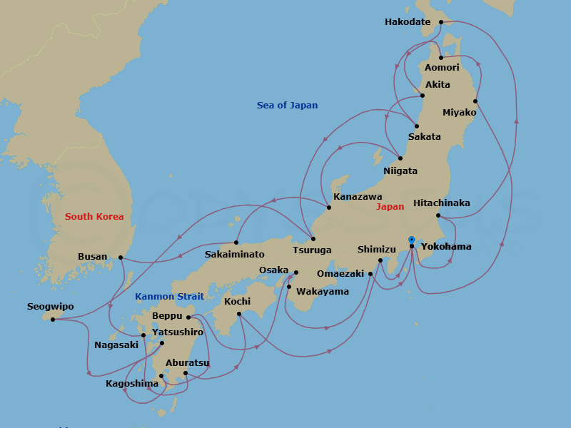 Itinerary map