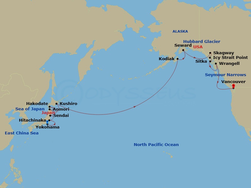 Itinerary map