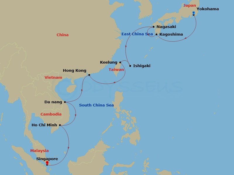 Itinerary map