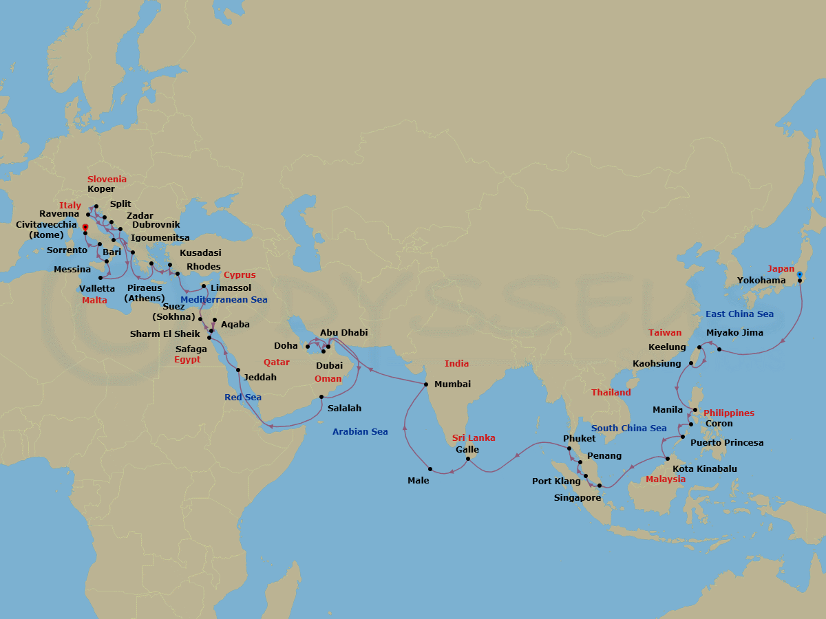 Itinerary map
