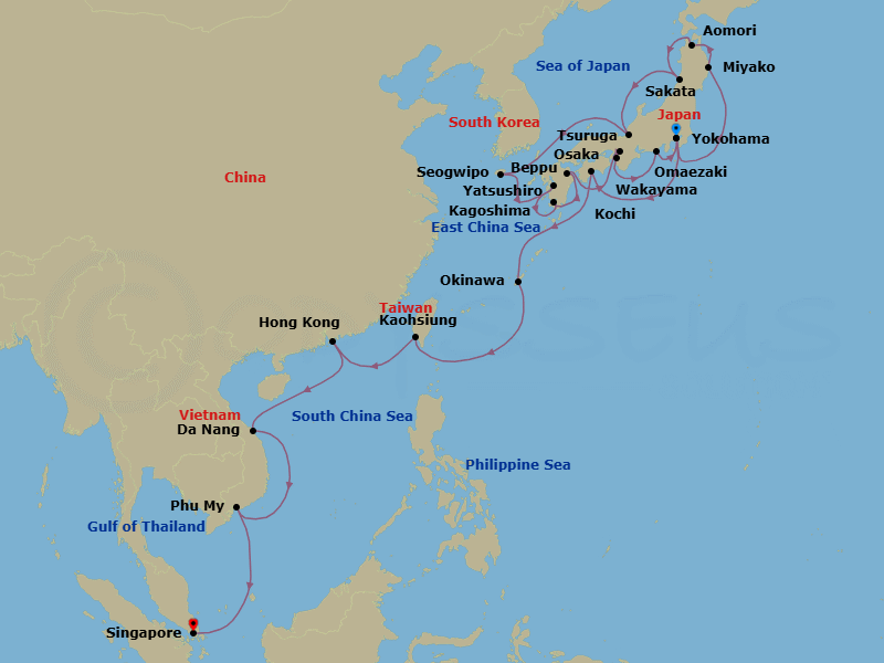 Itinerary map
