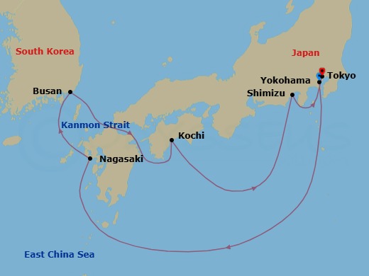 Itinerary map