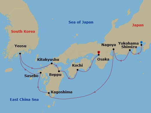 Itinerary map