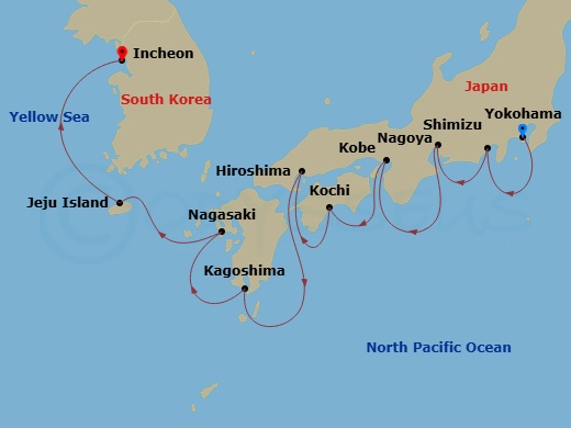 Itinerary map