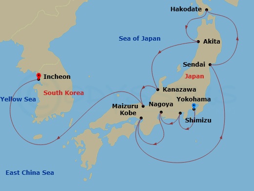 Itinerary map