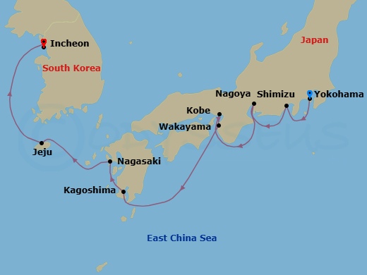 Itinerary map