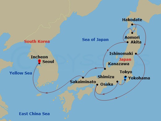 Itinerary map