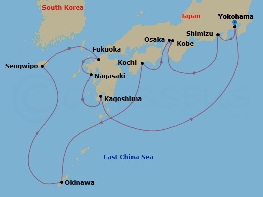 Itinerary map