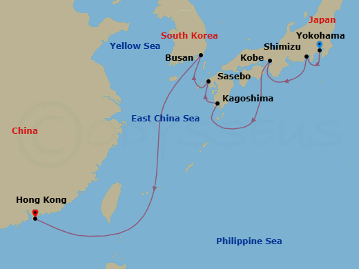 Itinerary map