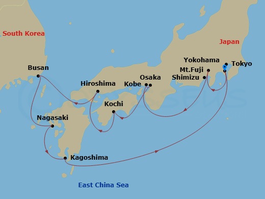 Itinerary map