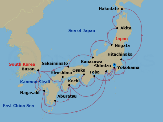 Itinerary map