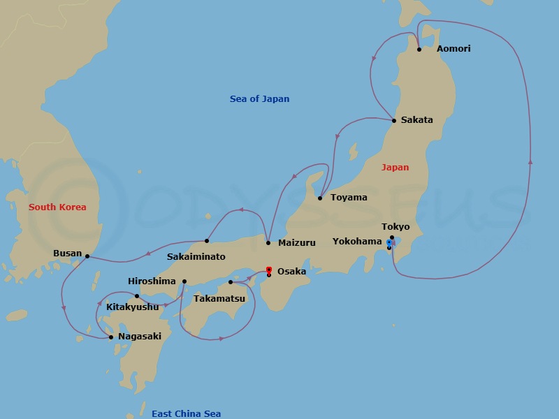Itinerary map