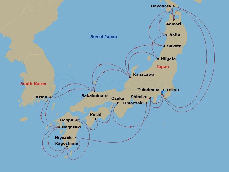 Itinerary map