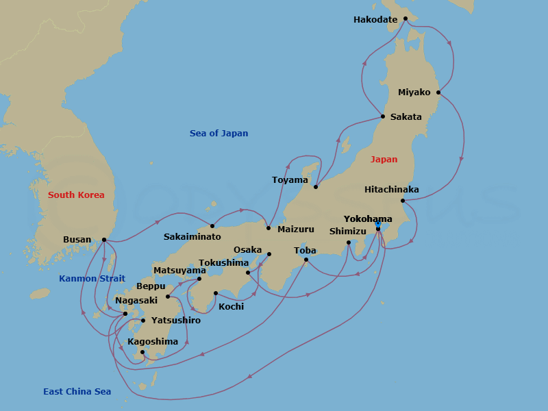 Itinerary map