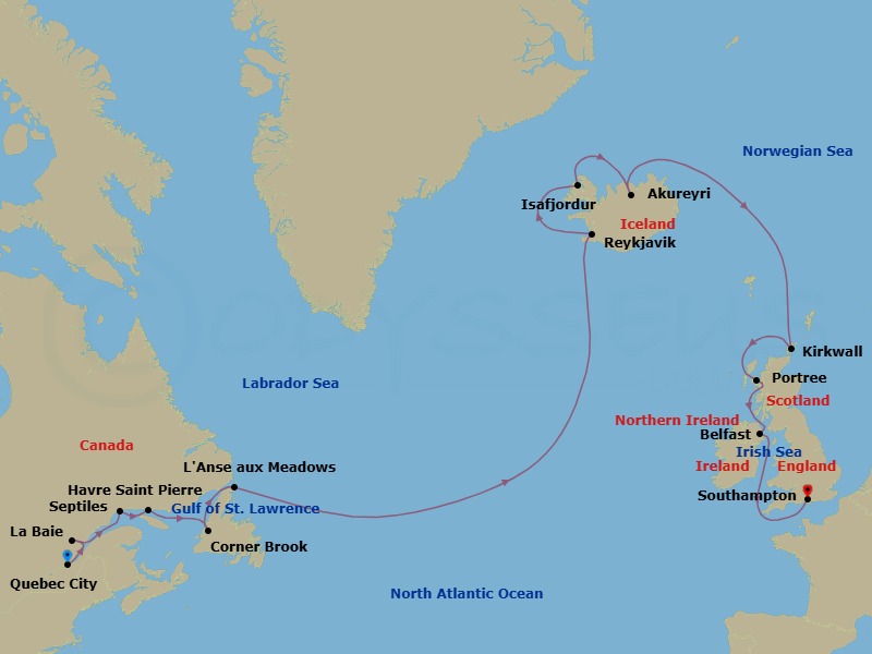 Itinerary map