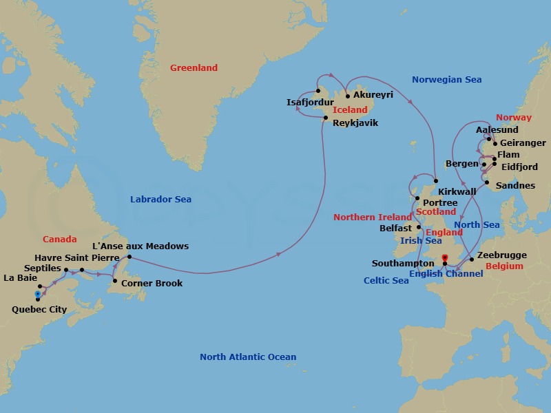 Itinerary map