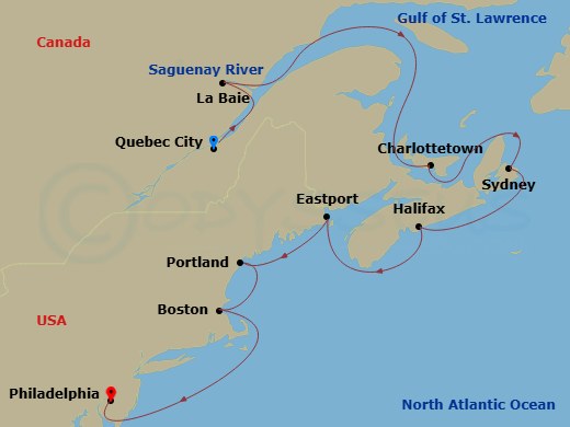Itinerary map