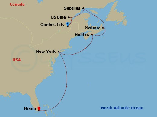 Itinerary map