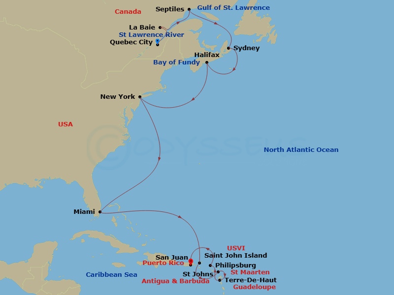 Itinerary map