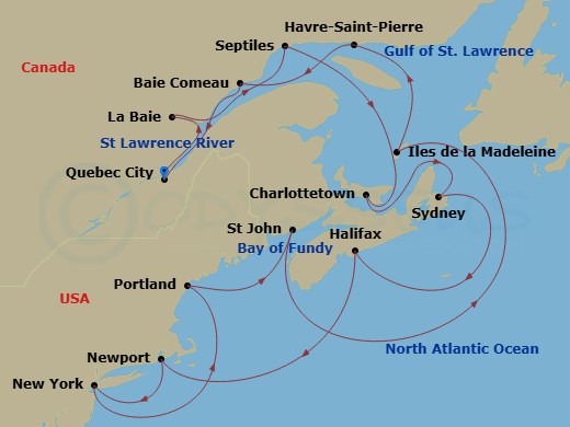 Itinerary map